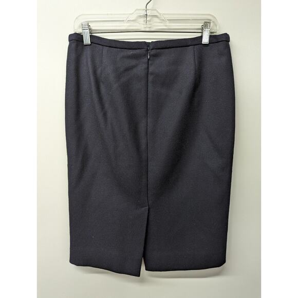 J Crew Skirt Women’s Patch-Pocket Pencil Skirt 100% Wool Navy Blue Size 8 - Picture 3 of 6